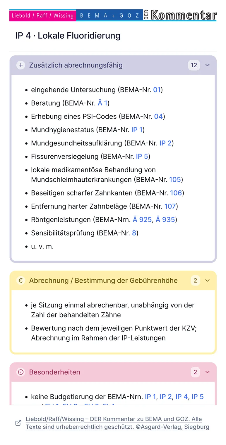 Asgard-Verlag: DER Kommentar zu BEMA und GOZ