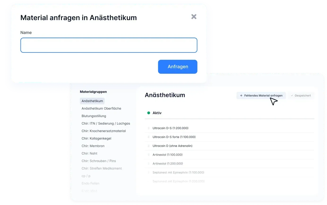 Materialien-Management in Sonia