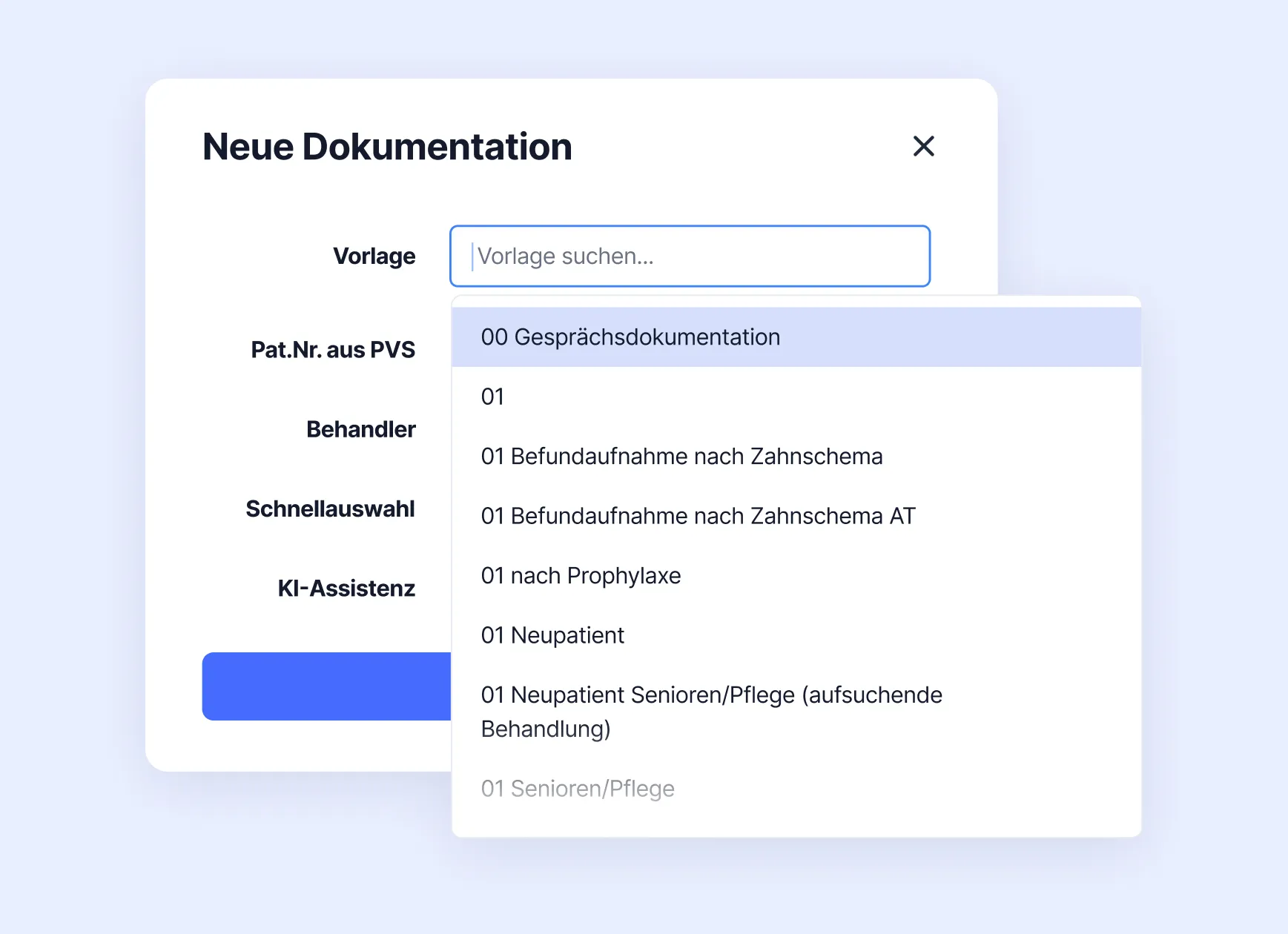 Behandlungsvorlagen in Sonia